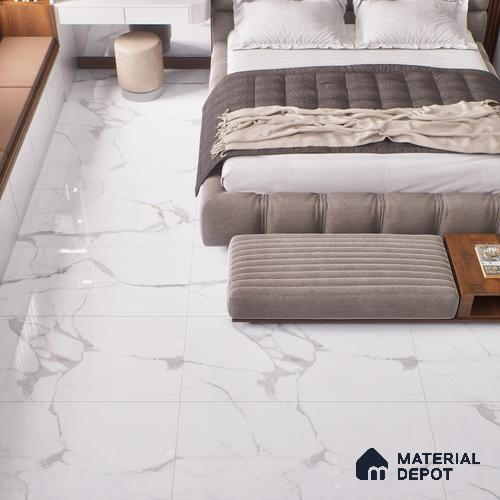 Budget Friendly Endless Wall & Floor Tile Value for Money TL 05962 Terravia Statuvia 4 ft x 2 ft - Vitrified Endless Glossy Finish - 8.5 mm | 4 Random Designs | Suitable for Living Room, Bedroom & Bathroom