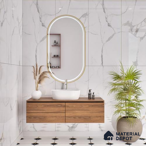Budget Friendly Endless Wall & Floor Tile Value for Money TL 05962 Terravia Statuvia 4 ft x 2 ft - Vitrified Endless Glossy Finish - 8.5 mm | 4 Random Designs | Suitable for Living Room, Bedroom & Bathroom