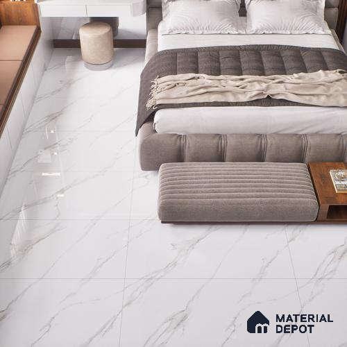 Budget Friendly Endless Wall & Floor Tile Value for Money TL 05964 Terravia Stellario Statuario 4 ft x 2 ft - Vitrified Endless Glossy Finish - 8.5 mm | 4 Random Designs | Suitable for Living Room, Bedroom & Bathroom