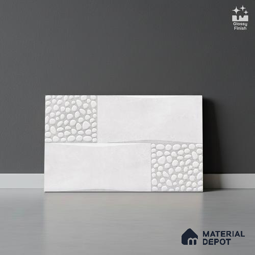 TL 01947 A Everest White Light 18 x 12 inch Glossy Finish Ceramic Wall Tile - 6 mm