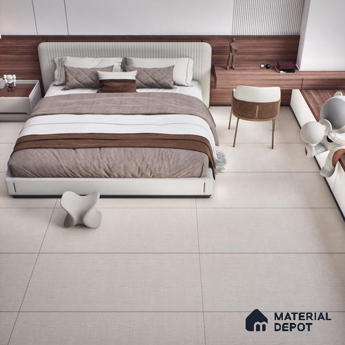 Fabric Floor & Wall Tile TL 06092 B Fabrica Bone 4 ft x 2 ft Vitrified Matte Finish - 9 mm | 8 Random Design | Suitable For Living Room, Bedroom, Bathroom, Kitchen