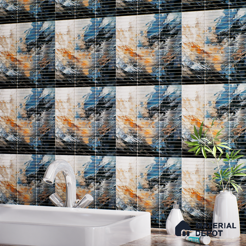 Faux Subway Wall Tile TL 08501 F 1 ft x 1 ft Glue Matte Finish Ceramic Tile - 10 mm | Suitable for Kitchen, Bathroom & Dining Area | Please Expect a Slight Variation of Pattern