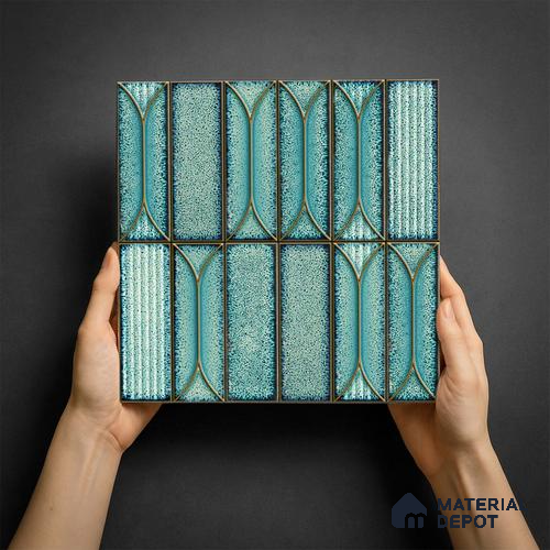 Faux Subway Wall Tile TL 06330  Aqua Drift 12 inch x 12 inch Ceramic Matte Finish - 9.5 mm | Suitable for Accent / Feature Walls, Bathroom, Kitchen Wall & Backsplashes | Please Expect a Slight Variation of Pattern