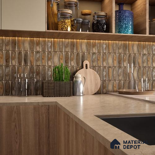 Faux Subway Wall Tile TL 05379 E Miraq Chester Rustic Brown 2 ft x 1 ft Ceramic Matte Finish - 8 mm | Suitable For Kitchen, Bathroom Walls and Backsplashes | Image 9