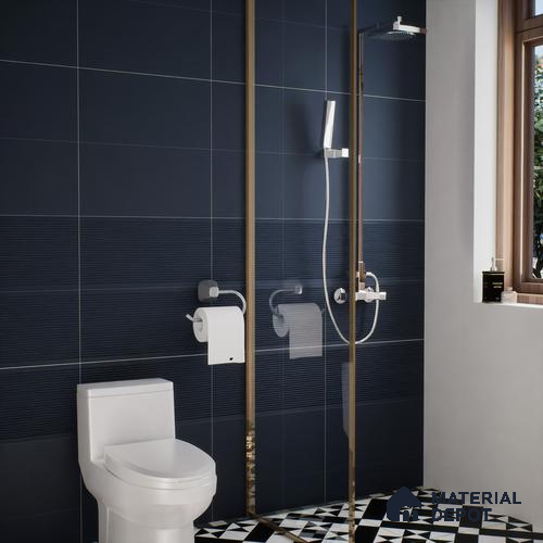 Plain Wall Tile TL 05383 F Miraq Plain Deep Blue 2 ft x 1 ft Ceramic Matte Finish - 8 mm | Suitable For Kitchen, Bathroom Walls and Backsplashes | Please Expect a Slight Variation of Pattern