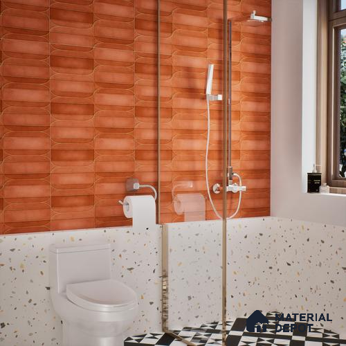 Faux Subway Wall Tile TL 05295 B Splendore Golden Arch Cotto 2 ft x 1 ft Ceramic Matte Finish - 9 mm | Suitable for Bathroom, Balcony, Kitchen Walls & Backsplashes | Please Expect a Slight Variation of Pattern