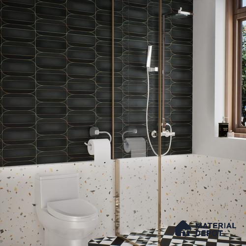 Faux Subway Wall Tile TL 05295 Splendore Golden Arch Nexa 2 ft x 1 ft Ceramic Matte Finish - 9 mm | Suitable for Bathroom, Balcony, Kitchen Walls & Backsplashes | Please Expect a Slight Variation of Pattern