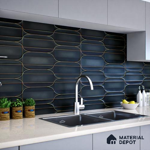 Faux Subway Wall Tile TL 05295 Splendore Golden Arch Nexa 2 ft x 1 ft Ceramic Matte Finish - 9 mm | Suitable for Bathroom, Balcony, Kitchen Walls & Backsplashes | Please Expect a Slight Variation of Pattern