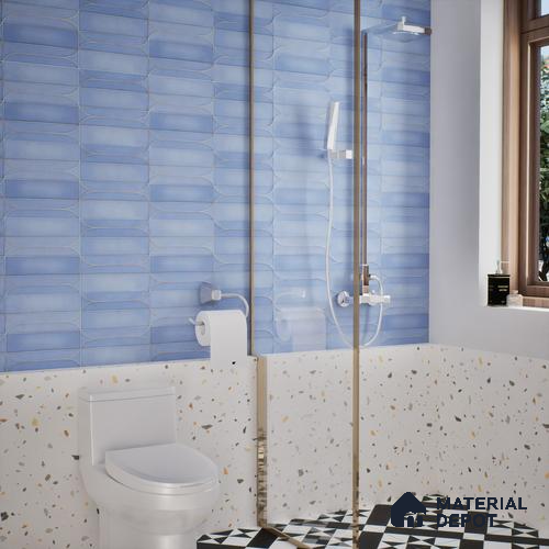 Faux Subway Wall Tile TL 05295 H Splendore Golden Arch Ocean 2 ft x 1 ft Ceramic Matte Finish - 9 mm | Suitable for Bathroom, Balcony, Kitchen Walls & Backsplashes | Please Expect a Slight Variation of Pattern