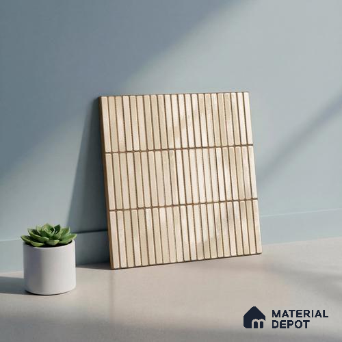 Faux Subway Wall Tile TL 06339 B  Kitkat Chocogrid 12 inch x 12 inch Ceramic Glossy Finish - 9.5 mm | Suitable for Accent / Feature Walls, Bathroom, Kitchen Wall & Backsplashes | Please Expect a Slight Variation of Pattern