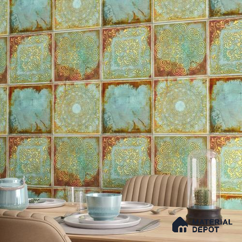Moroccan Wall Tile TL 06339 C Artiflow 12 inch x 12 inch Ceramic Matte Finish - 9.5 mm | Suitable for Accent / Feature Walls, Bathroom, Kitchen Backsplashes, Dining Area | Please Expect a Slight Variation of Pattern