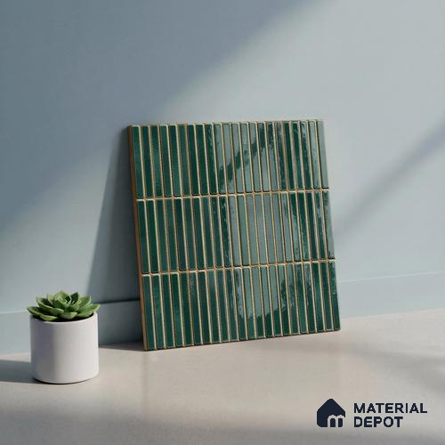Faux Subway Wall Tile TL 06339  Kitkat Stripora 12 inch x 12 inch Ceramic Glossy Finish - 9.5 mm | Suitable for Accent / Feature Walls, Bathroom, Kitchen Wall & Backsplashes | Please Expect a Slight Variation of Pattern