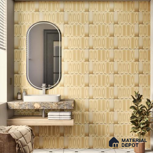 Faux Subway Wall Tile TL 04394 B Fenix Beige 1 ft x 1 ft Matte Finish Ceramic Tile - 9 mm | Suitable For Kitchen, Bathroom, Dining Area | Please Expect a Slight Variation of Pattern