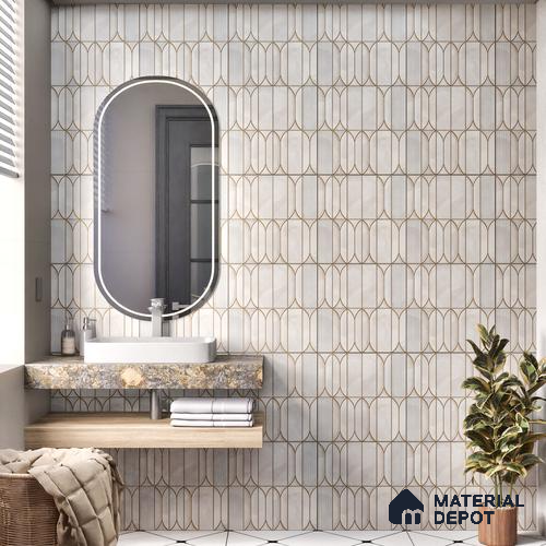 Faux Subway Wall Tile TL 04394 D Fenix White Matte Finish 1 ft x 1 ft Matte Finish Ceramic Tile - 9 mm | Suitable For Kitchen, Bathroom, Dining Area | Please Expect a Slight Variation of Pattern