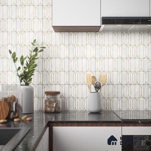 Faux Subway Wall Tile TL 04394 D Fenix White Matte Finish 1 ft x 1 ft Matte Finish Ceramic Tile - 9 mm | Suitable For Kitchen, Bathroom, Dining Area | Please Expect a Slight Variation of Pattern
