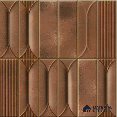 Faux Subway Wall Tile TL 04394 Fenix Brown 1 ft x 1 ft Matte Finish Ceramic Tile - 9 mm | Suitable For Kitchen, Bathroom, Dining Area | Please Expect a Slight Variation of Pattern