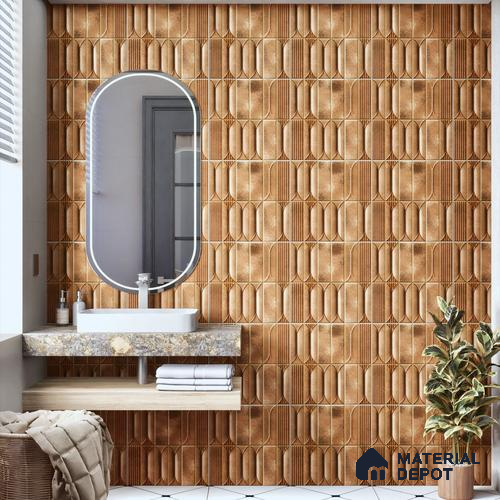 Faux Subway Wall Tile TL 04394 Fenix Brown 1 ft x 1 ft Matte Finish Ceramic Tile - 9 mm | Suitable For Kitchen, Bathroom, Dining Area | Please Expect a Slight Variation of Pattern