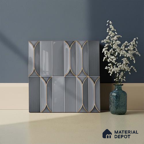 Faux Subway Look Wall Tile TL 09168 D | Glossy Finish 12 x 12 inch Ceramic Tile - 10 mm | Suitable For Kitchen, Bathroom & Dining Area | Please Expect a Slight Variation of Pattern