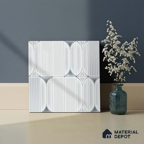 Faux Subway Look Wall Tile TL 09168 | Glossy Finish 12 x 12 inch Ceramic Tile - 10 mm | Suitable For Kitchen, Bathroom & Dining Area | Please Expect a Slight Variation of Pattern