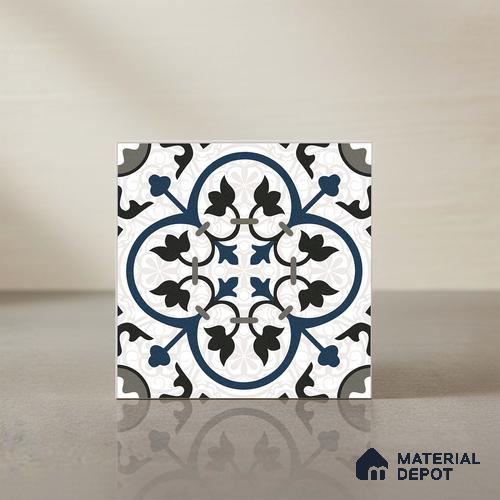Moroccan Wall & Floor Tile TL 09164 | Matte Finish 12 x 12 inch Ceramic Tile - 10 mm | Suitable For Kitchen, Bathroom, Bedroom & Office | Please Expect a Slight Variation of Pattern