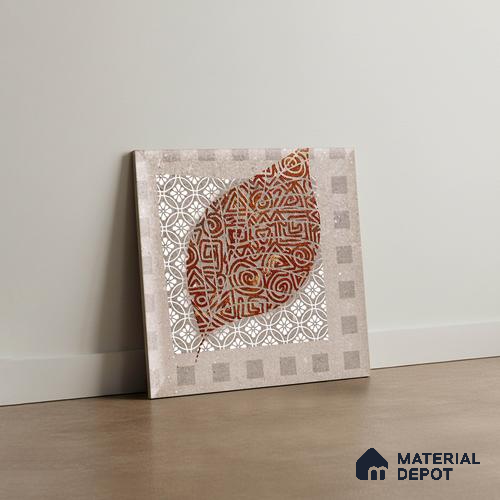 Patterned Look Wall & Floor Tile TL 09160 | Matte Finish 12 x 12 inch Ceramic Tile - 10 mm | Suitable For Kitchen, Bathroom, Bedroom & Office | Please Expect a Slight Variation of Pattern