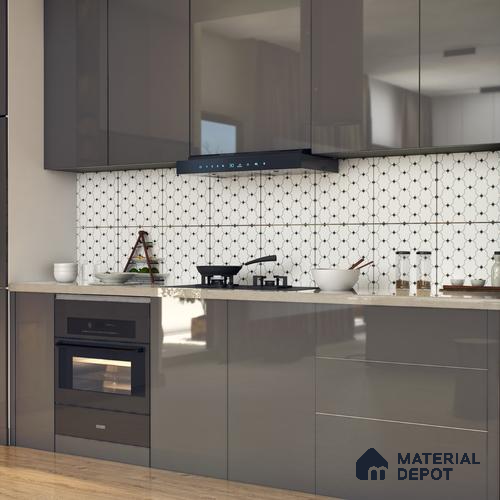 Moroccan Floor & Wall Tile TL 07626 Lattice Charm 1 ft x 1 ft Matte Finish Vitrified Tile - 9 mm | Suitable For Bathroom, Kitchen, Living Area | Please Expect a Slight Variation of Pattern