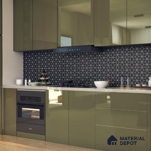 Moroccan Floor & Wall Tile TL 07633 Hexa Grid 1 ft x 1 ft Matte Finish Vitrified Tile - 9 mm | Suitable For Bathroom, Kitchen, Living Area | Please Expect a Slight Variation of Pattern
