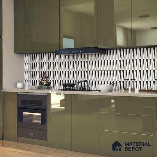 Moroccan Floor & Wall Tile TL 07651 Mono Prism 1 ft x 1 ft Matte Finish Vitrified Tile - 9 mm | Suitable For Bathroom, Kitchen, Living Area | Please Expect a Slight Variation of Pattern