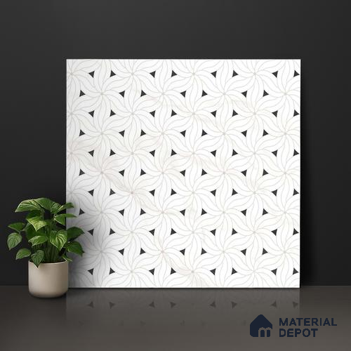 Moroccan Look Floor & Wall Tile TL 06156 Canis 2 ft x 2 ft Sinker Finish Vitrified Tile - 9 mm  | Suitable For Living Room, Dining, Bathroom & Kitchen | Please Expect a Slight Variation of Pattern