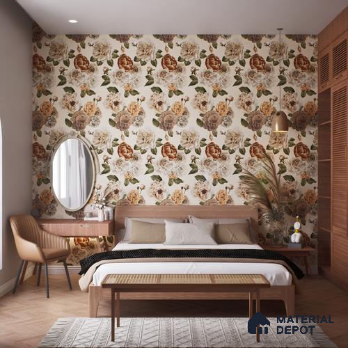 Floral Wall Tile TL 06306 D Florelle Ethereal Petal 4 ft x 2 ft Vitrified Lustera Effect Feather Feel Matte Finish - 9 mm | Suitable for Living Room, Bedroom & Bathroom