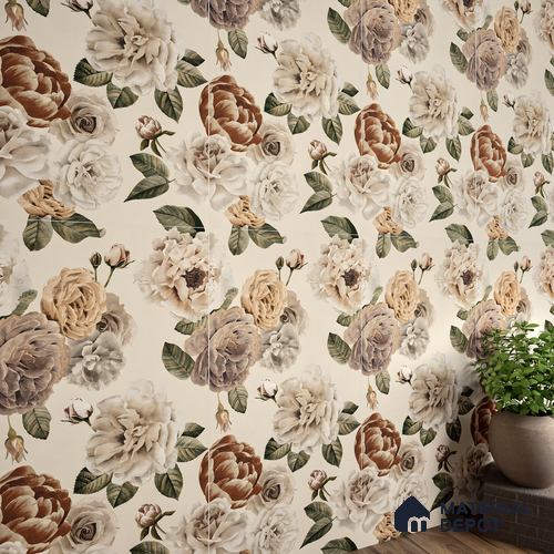 Floral Wall Tile TL 06306 D Florelle Ethereal Petal 4 ft x 2 ft Vitrified Lustera Effect Feather Feel Matte Finish - 9 mm | Suitable for Living Room, Bedroom & Bathroom