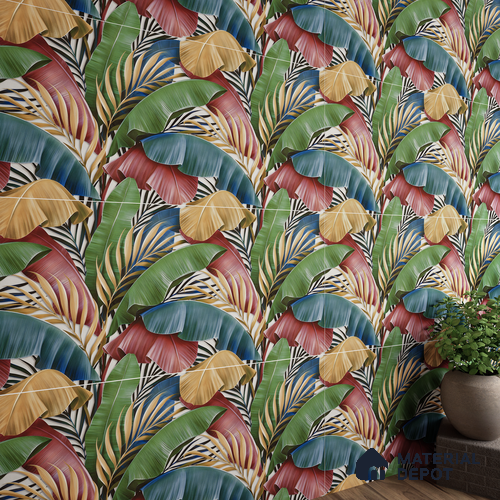Tropical Wall Tile TL 06306 G Florelle Tropical Verdant 4 ft x 2 ft Vitrified Lustera Effect Feather Feel Matte Finish - 9 mm | Suitable for Living Room, Bedroom & Bathroom