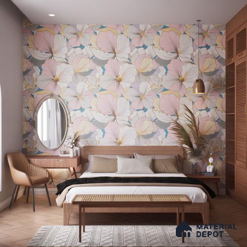 Floral Wall Highlighter Tile TL 05744 Jewel Golden Daffodil 4 ft x 2 ft Vitrified Matte Finish - 9 mm | Suitable for Living Room, Bedroom, Bathroom & Foyer