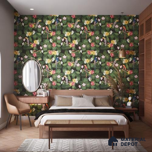 Tropical Wall Highlighter Tile TL 05745 Jewel Tropical Canopy 4 ft x 2 ft Vitrified Matte Finish - 9 mm | Suitable for Living Room, Bedroom, Bathroom & Foyer