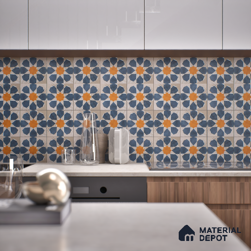 Subway Wall Handmade Tile TL 05880 Royal Blossom 148 mm x 148 mm Vitrified - 9 mm | Single Pattern | Suitable For Living Room, Bedroom, Kitchen