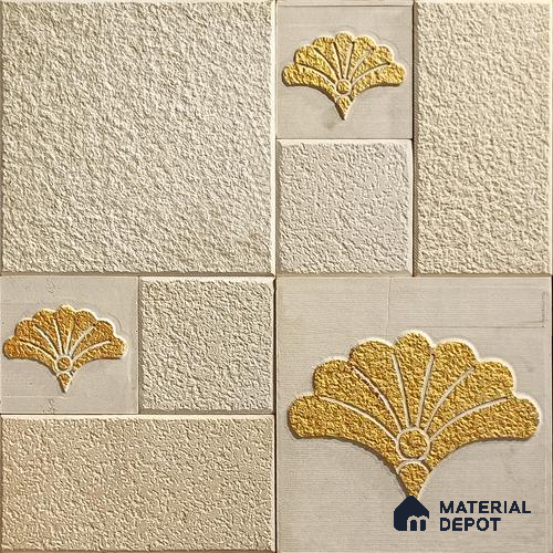 WL 00175 French Gold Cladding Natural Stone Wall Cladding | Set Contains Mixed Sizes of 300x300, 300x150, 150x150 mm | Coverage Area 8 Sq. Ft. |  Stone is a Natural Product, Please Expect Variation in Shades
