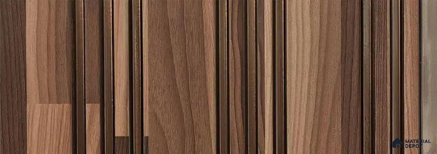 PN 07441 Patterned Look Louver 8 ft x 0.8 ft Texture Finish  - 10 mm | Suitable for Feature Wall, TV Unit & Living Room