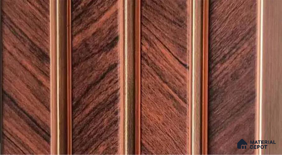 PN 07444 Wood Look Louver 8 ft x 0.4 ft Texture Finish  - 10 mm | Suitable for Feature Wall, TV Unit & Living Room