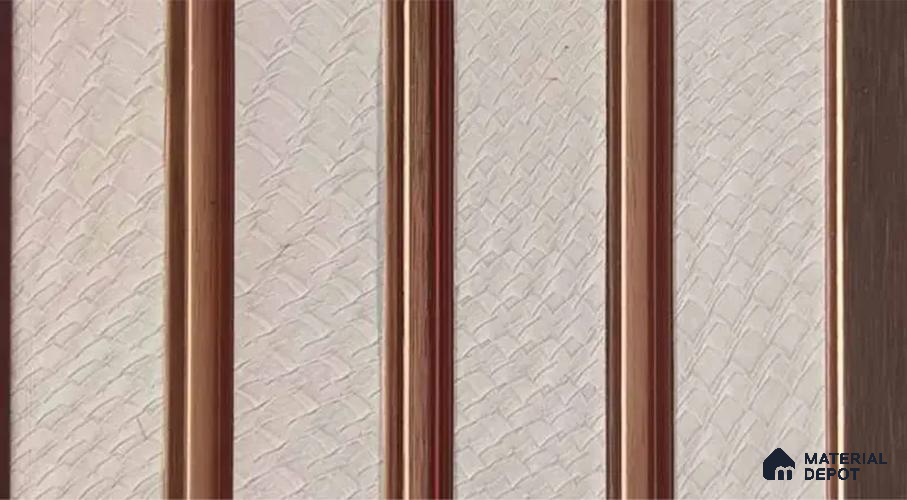 PN 07451 Patterned Look Louver 8 ft x 0.4 ft Texture Finish - 10 mm | Suitable for Feature Wall, TV Unit & Living Room