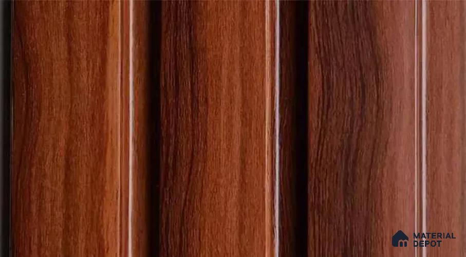 PN 07457 Wood Look Louver 8 ft x 0.4 ft Texture Finish  - 10 mm | Suitable for Feature Wall, TV Unit & Living Room