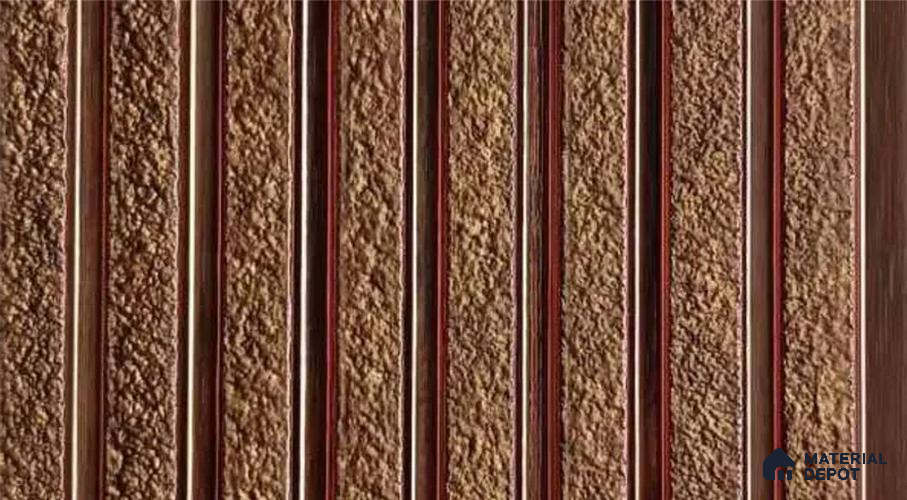 PN 07470 Wood Look Louver 8 ft x 0.4 ft Texture Finish  - 10 mm | Suitable for Feature Wall, TV Unit & Living Room