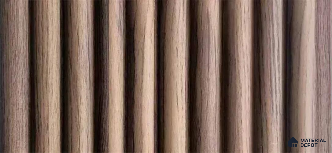 PN 07499 Wood Look Louver 8 ft x 0.5 ft Texture Finish  - 10 mm | Suitable for Feature Wall, TV Unit & Living Room