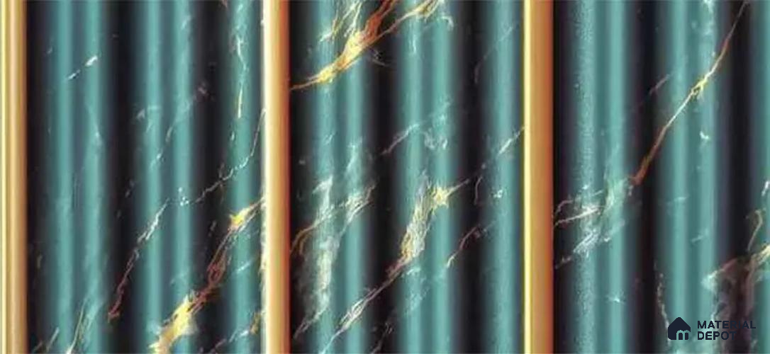 PN 07503 Marble Look Louver 8 ft x 0.5 ft Texture Finish  - 10 mm | Suitable for Feature Wall, TV Unit & Living Room