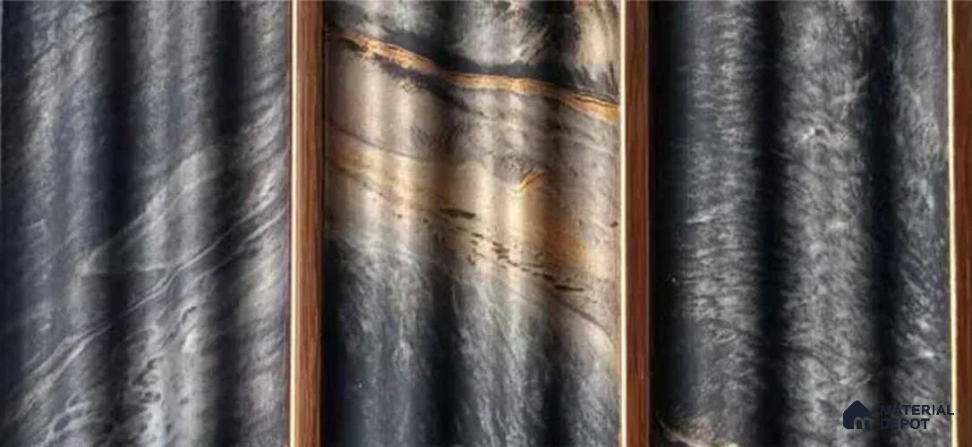 PN 07507 Marble Look Louver 8 ft x 0.5 ft Texture Finish  - 10 mm | Suitable for Feature Wall, TV Unit & Living Room