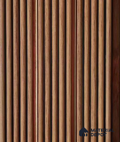PN 07517 Wood Look Louver 9.5 ft x 0.4 ft Texture Finish  - 10 mm | Suitable for Feature Wall, TV Unit & Living Room