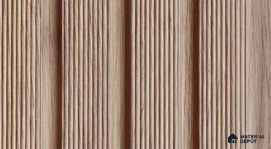 PN 07521 Wood Look Louver 9.5 ft x 0.4 ft Texture Finish  - 10 mm | Suitable for Feature Wall, TV Unit & Living Room