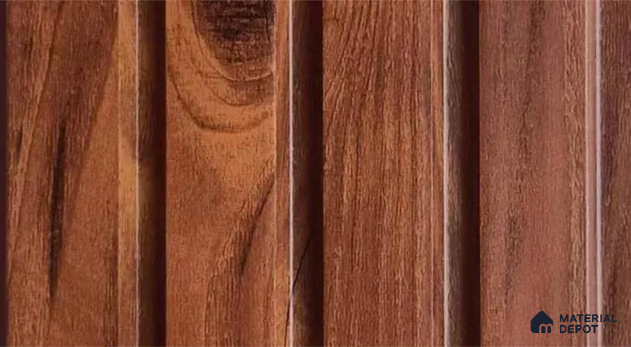 PN 07522 Wood Look Louver 9.5 ft x 0.4 ft Texture Finish  - 10 mm | Suitable for Feature Wall, TV Unit & Living Room