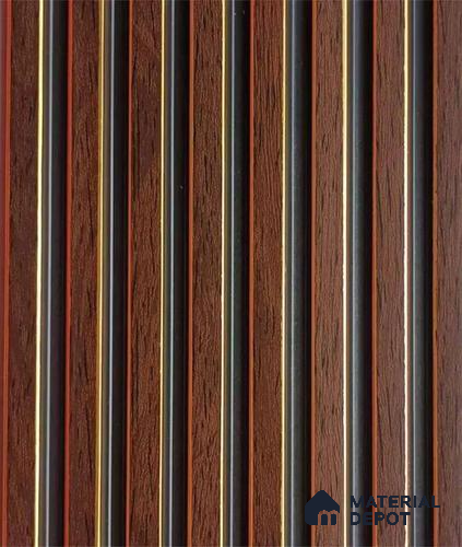 PN 07538 Wood Look Louver 9.5 ft x 0.4 ft Texture Finish  - 10 mm | Suitable for Feature Wall, TV Unit & Living Room