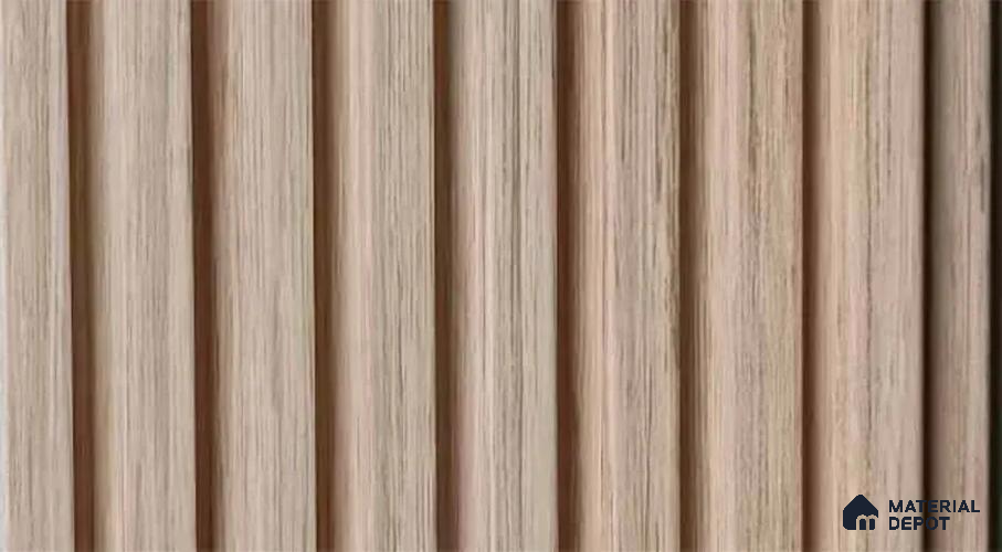 PN 07540 Wood Look Louver 9.5 ft x 0.4 ft Texture Finish  - 10 mm | Suitable for Feature Wall, TV Unit & Living Room