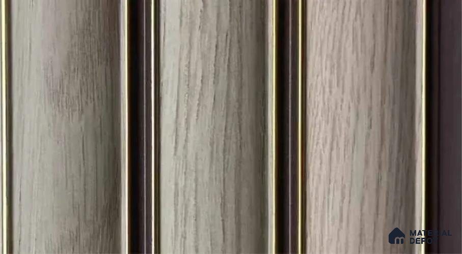 PN 07541 Marble Look Louver 9.5 ft x 0.4 ft Texture Finish - 10 mm | Suitable for Feature Wall, TV Unit & Living Room